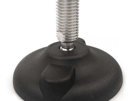 Adjustable foot with mounting holes D-80mm M16 x 130mm R-12.5mm