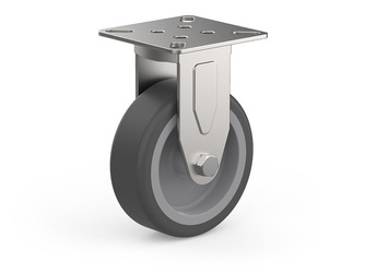 Fixed wheel set, mounting plate, plain bearing, TPA wheel D-50mm a-20mm