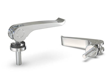 Eccentric lever with a pin R-63mm M6 x 50mm, silver