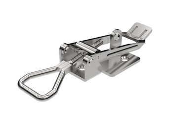 Latch with holes and a padlock eye, stainless steel