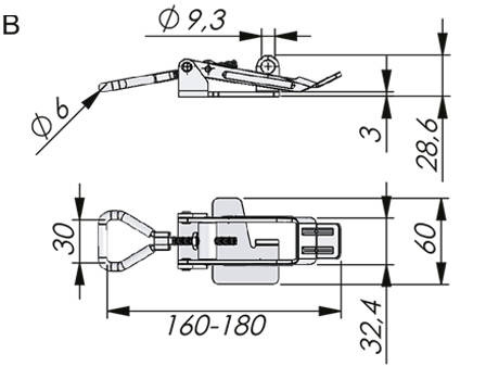 Schloss ohne Öffnungen, Typ B, Rohstahl