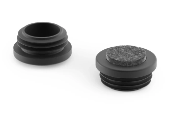 Zaślepka z filcem do profili okrągłych D-25mm, 1,0mm-2,5mm, kolor czarny