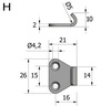 Haken mit Löchern, Typ H, Edelstahl