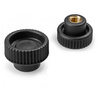 Knurled knob with threaded bushing D-40mm M8