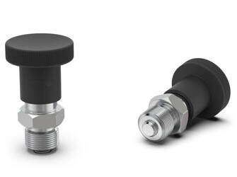 Trzpień ustalający D-25mm d2-M12x1,5mm SW-17 d1-6mm i blokadą, INOX