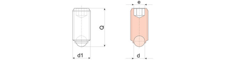 Upevňovací šroub M10 x 22mm s kuličkou