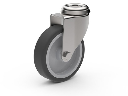 Swivel wheel set, mounting hole, plain bearing, TPA wheel D-100mm a-27mm
