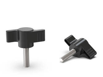 Motýlí knoflík s vestavěným šroubem D-68mm M6 x 23mm