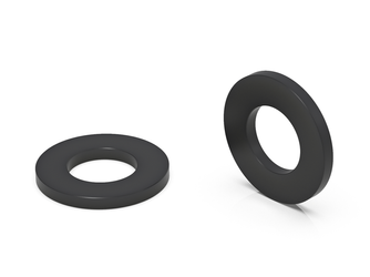 Scheibe M10 D-20mm d-10,5mm h-2mm, ähnlich DIN34815 (DIN125), Farbe Schwarz.