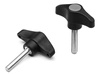 EUROMODEL butterfly knob with threaded pin A-44mm M8 x 16mm