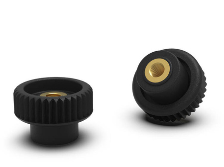 Knurled knob with through threaded bushing D-15mm M4