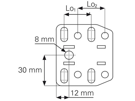 Horizontální nastavitelný kolenní přítlak, rozevření 60 mm, nastavení 35 mm, 2500 N