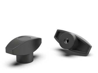 Butterfly knob with an integrated D-40mm M4 nut and cap