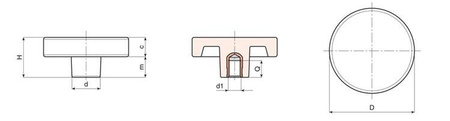 Válcové tlačítko s závitovou pouzdrou D-65mm M14