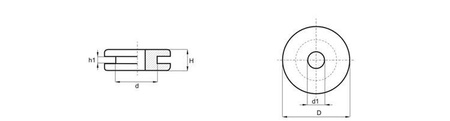 Przelotka kablowa D-11,5mm d-9mm d1-6,0mm h1-1,5mm