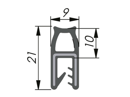 Uszczelka krawędziowa EPDM, uszczelnienie górne, 1,0-3,0mm, 2x50mb