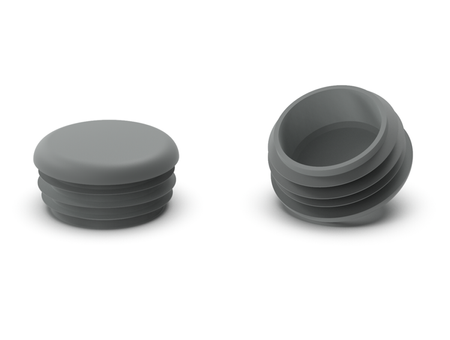 Endkappe für runde Profile D-20mm, 1,0mm-2,5mm, RAL7042 (lichtgrau)