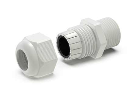 Kabelverschraubung d-M12 x 1,5mm SW-15, RAL7035 (lichtgrau)