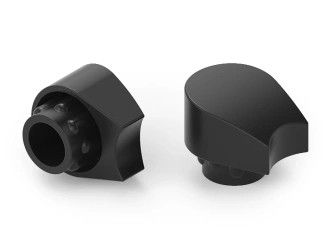 Schräger Gleitfuß mit Stapelschutz für Rundprofile D-20mm Winkel-(9°-14°) 2,0mm, Farbe schwarz