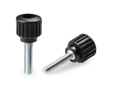 Rändelknopf mit Gewindestift D-17,5mm M4 x 25mm