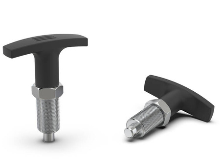 Stellstift ohne Verriegelung, mit T-Griff, Feingewinde, aus rostfreiem Stahl d-16.