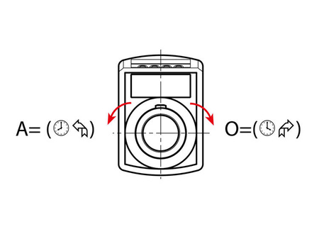 4-místný ukazatel polohy (0.000), svislý, spodní, d1-14mm, skok-12,5, otáčení doleva, barva šedá