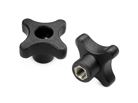 Cross knob with through threaded bushing INOX D-32mm M5