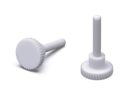Knurled head screw with collar M4 x 28mm without slot, (DIN464/465)