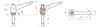 Adjustable lever with threaded pin R-104mm M14 x 60mm