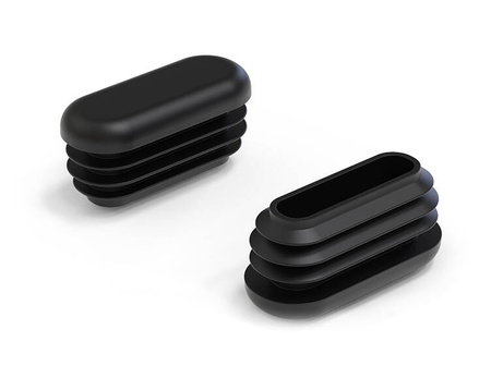 Endkappe für ovale Profile A-38mm B-20mm, 1,0mm-2,5mm, Farbe Schwarz