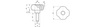 Sternknopf mit Gewindestift D-21mm M6 x 20mm