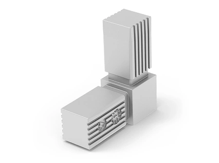 Úhlový spojovací prvek pro 2 čtvercové profily (typ L) A-30mm B-30mm, 2,0mm, RAL7047 (signální šedá)