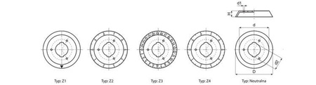 Kružítko s dělením D-93mm d2-31mm (pro rýhovaný knoflík 6.0309 a 6.0310)