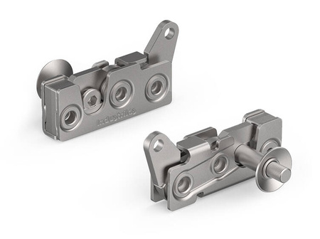 Rotary latch with parallel lever, single-stage, silent, M6, left, M8 pin