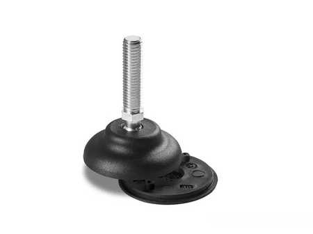 Adjustable foot D-40mm M12 x 100mm R-12.5mm, non-slip