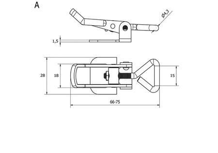 Schließmechanismus ohne Bohrungen, Typ A, Edelstahl