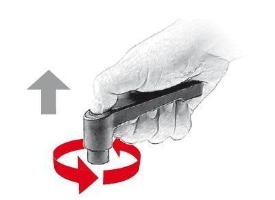 Verstellbarer Hebel aus Zinklegierung mit Gewindebuchse R-65mm M10, RAL9005 matt (tiefschwarz)