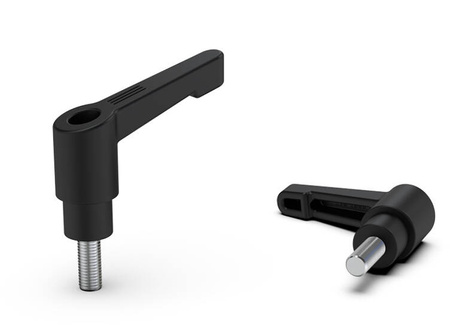 Adjustable lever with a threaded pin L-92.5; d1-10; S-20, designed to prevent accidental position changes.