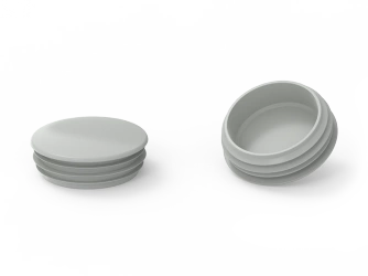 Endkappe für runde Profile D-32mm, 1,0mm-2,5mm, Farbe Schwarz.