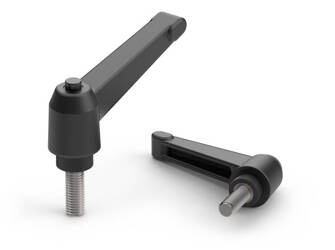 Adjustable lever with threaded pin and button R-43mm M5 x 30mm