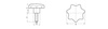 Sternknopf mit Gewindestift D-63mm M8 x 20mm (DIN6336)