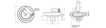 Handwheel with a folding rotating handle, with the option to mount an indicator D-129mm d1H9-6.8mm d5-87(S80/1)