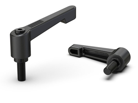 Nastavitelná páka ze zinkové slitiny se závitovým čepem R-65mm M6 x 70mm, štíhlý design, vložený závit