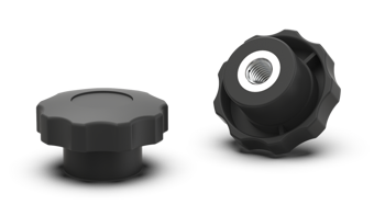 Star knob with nut embedded in plastic D-62mm M12