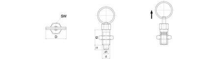 Edelstahl-Stellstift mit Abziehring D-18mm M8
