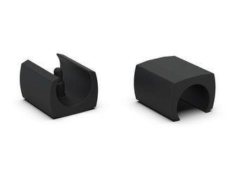 Klemmschalengleiter mit Zapfen – für Rundrohre Ø D-23-25mm L-44mm d-5,7mm