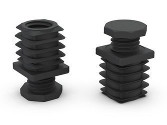 Stopka regulowana do profili kwadratowych A-25mm B-25mm d1-M16 L-37mm 1,0mm