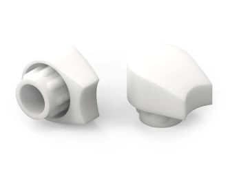 Schräger Gleitfuß mit Stapelschutz für Rundprofile D-22mm Winkel-(9°-14°) 1,5mm, Farbe natur