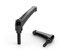 Adjustable lever made of zinc alloy with threaded pin R-65mm M10 x 60mm, RAL9005 glossy (deep black)