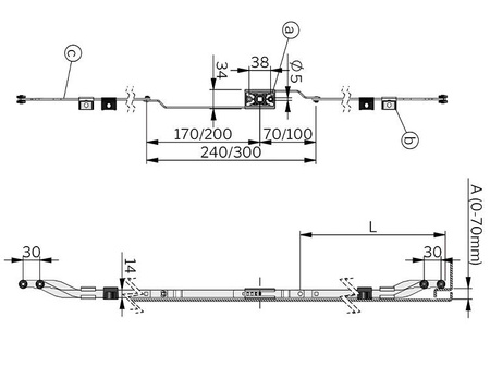 Zweipunkt-Zahnradmechanismus - Klemmen E, Zinklegierung